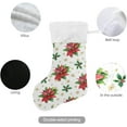thumbnail image 3 of Poinsettia Flowers Christmas Stockings Plant Christmas Presonalized Large Stocking Sock, Set of 1 Xmas Party Winter Decor Candy Bag Family Holiday Gift, 17.7 Inch, 3 of 7