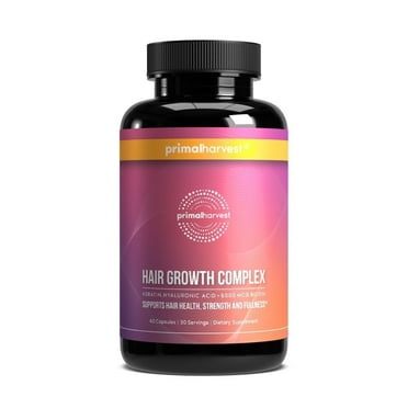 Primal Harvest Hair Growth Complex Supplement Pills, 60 Capsules for Women and Men