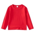 thumbnail image 7 of Staki Boys Long Sleeve Shirts Crewneck Cotton Kids T-Shirts Solid Color Basic Tee Tops 1-12Y,2-3 Years, 7 of 7