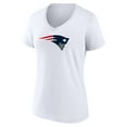thumbnail image 2 of Women's White New England Patriots Primary Team Logo V-Neck T-Shirt, 2 of 3