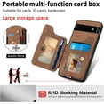 thumbnail image 2 of Phone Case for Google Pixel 6A 5G 2022 Wallet Cover with Tempered Glass Screen Protector and Wrist Strap Lanyard RFID Credit Card Holder Ring Stand Cell Accessories Pixel6A A6 Women Men Brown, 2 of 6