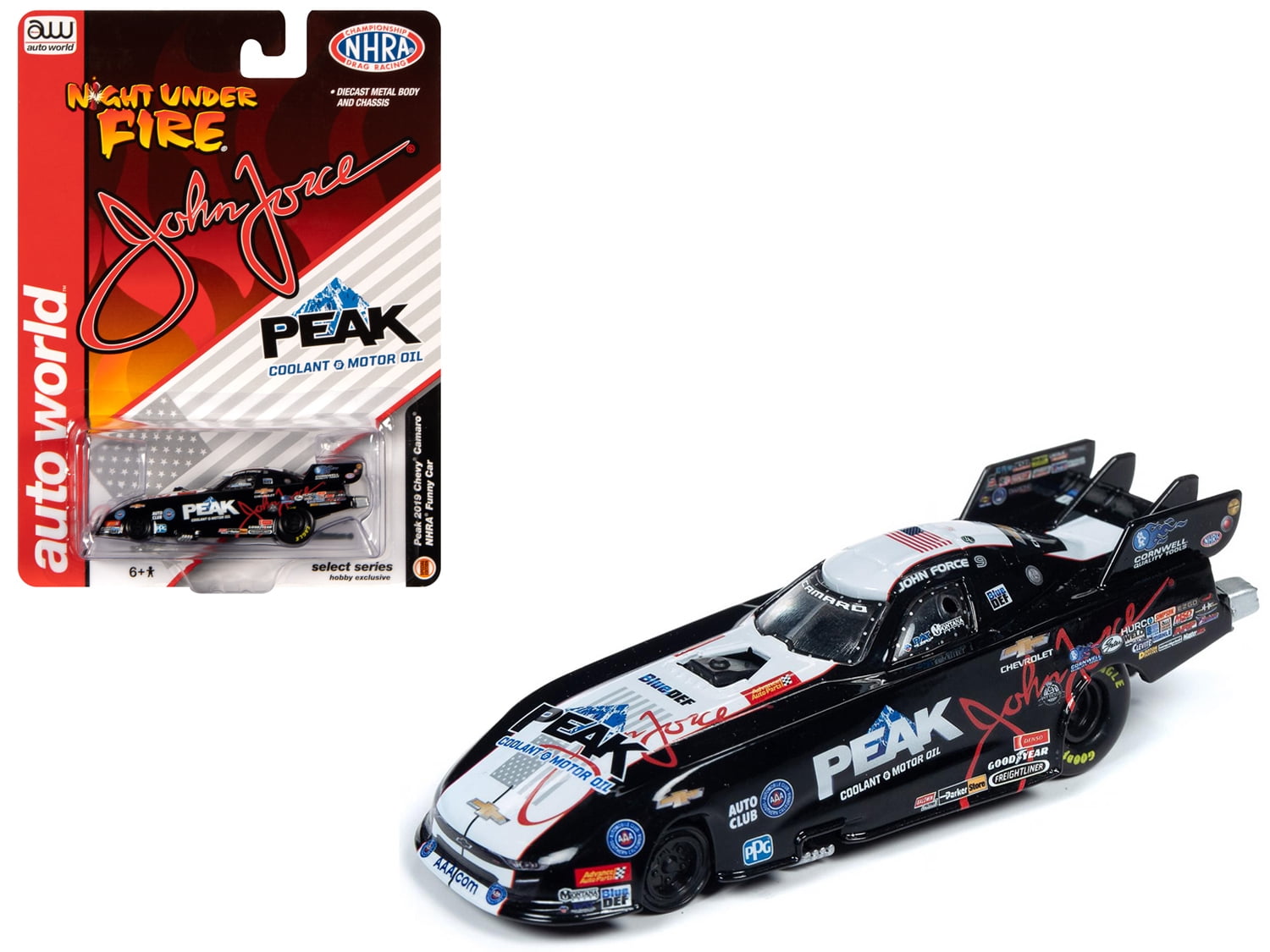 2019 Peak Chevrolet Camaro NHRA Funny Car John Force "Night Under Fire