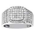 thumbnail image 2 of 10K White Gold Round Diamond Square Statement 13mm Pinky Ring Pave Band 1.10 CT., 2 of 5