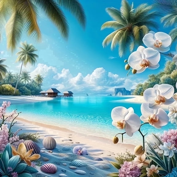 CSZPPQAF 5D Diamond Art for Adults Beginners-Summer Beach,Full Round Drill Diamond Painting Kits, Relaxing Craft & Wall Decor