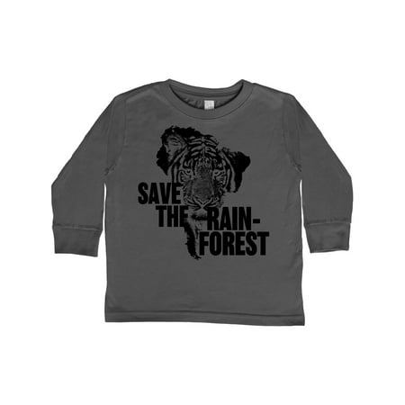 

Inktastic Save the Rainforest Tiger with South America Silhouette Gift Toddler Boy or Toddler Girl Long Sleeve T-Shirt