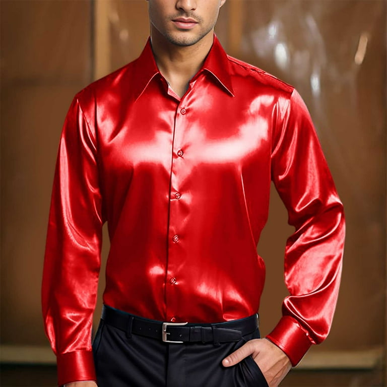 bright red dress shirt Mens Dress Shirt Red Regular Fit Daniel Ellissa DS3001 18.5/36/37 Red