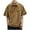 Brown-01, variant on Men's Button Down Work Shirt - Loose Short Sleeve Vintage Style Two Pockets Tee for Casual Wear