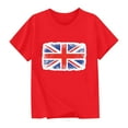 thumbnail image 2 of Jinhomg Kids Summer Tee Shirts Short Sleeve British Flag Graphic T-Shirt Lightweight Comfy Crew Neck Everyday Tops Red 2 Years, 2 of 5