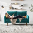 thumbnail image 2 of Koby Home 70" Small Spaces Velvet Sofa Couch - Modern Comfy, Thick Cushions & Wood Frame for Living Room Apartment Eggplant, 2 of 6