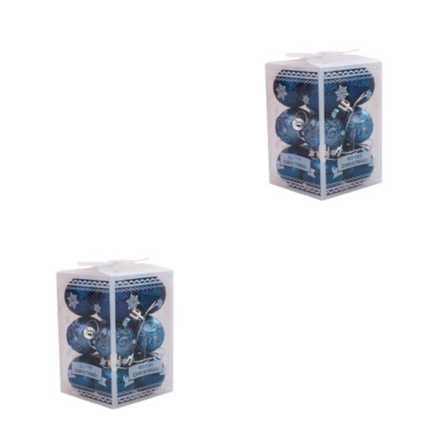 Wweixi 12pcs Glitter Baubles For Home Decor Wide Application And Easy To Ornaments dark blue 2Set