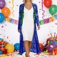 thumbnail image 2 of QHFBli Women's Sequin Cardigan Long Sleeve Open Front See Through Evening Coats Summer Cover Up Dress, 2 of 5
