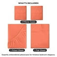 thumbnail image 3 of ROYALE LINENS - 4 Piece King Bed Sheet - Soft Brushed Microfiber 1800 Bedding Set - 1 Fitted Sheet, 1 Flat Sheet, 2 Pillow case - Wrinkle & Fade Resistant Luxury King Size Sheet Set (Coral, King), 3 of 10