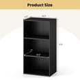 thumbnail image 4 of Giantex 3-Cube Bookcase, Floor Standing Open Bookshelf w/7-Position Adjustable Shelves, Modern Display Shelf, Black, 4 of 9