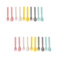 thumbnail image 1 of SNNROO 20 Pcs Toddler Utensils Soup Spoon Training Tableware Baby Eating Tools Bamboo Fiber and Fork, 1 of 6