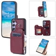 thumbnail image 6 of Compatible with Samsung Galaxy A54 5G PU Leather Clasp Flip Zipper Purse Case, with Shoulder Strap Lanyard for Women Credit Card Holder Cell Accessories Phone Cover for Samsung Galaxy A54 5G, Winered, 6 of 9