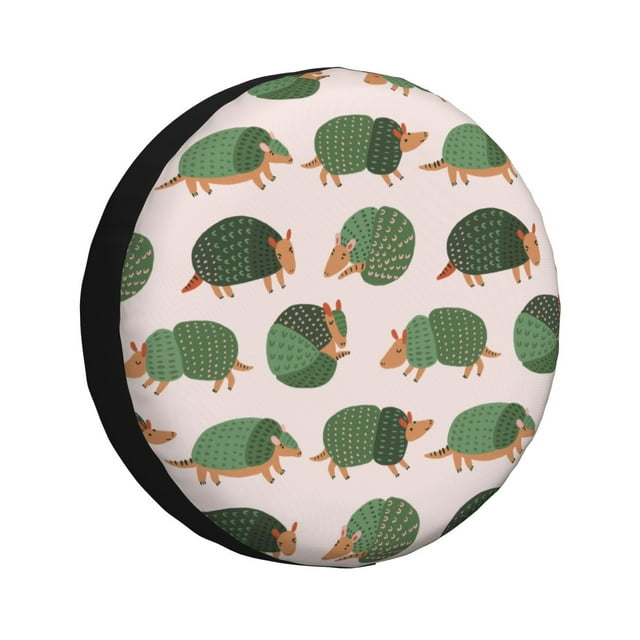 Fotbe Cute Armadillo Funda de Llanta de Repuesto con Estampado, Engrosada, Ajuste Universal para Jeep, Remolque, RV, SUV, Camión-14 inch