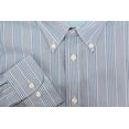 thumbnail image 3 of Men's Slim Fit Long Sleeve Button Down Collar Patterned Classic Dress Shirt (Blue ST 12, XL), 3 of 3