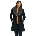 thumbnail image 2 of Details Women's Faux Fur Trimmed Walker Coat, 2 of 5