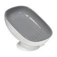 thumbnail image 2 of IPEWLEX Self-Draining Soap Dish, Non-Slip Soap Box for Bathroom & Kitchen, Portable Sanitizer Holder, Easy Clean Plastic Soap Stand (Blue/Gray/Pink), 2 of 6