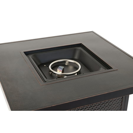 Fire Sense - Weyland Square LPG Fire Pit - Antique Bronze