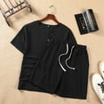 thumbnail image 2 of cllios Mens Henley Sets Cotton Linen 2 Piece Outfits Slim Fit Short Sleeve Henley Tshirts and Drawstring Shorts Summer Beach Vacation Sets, 2 of 6