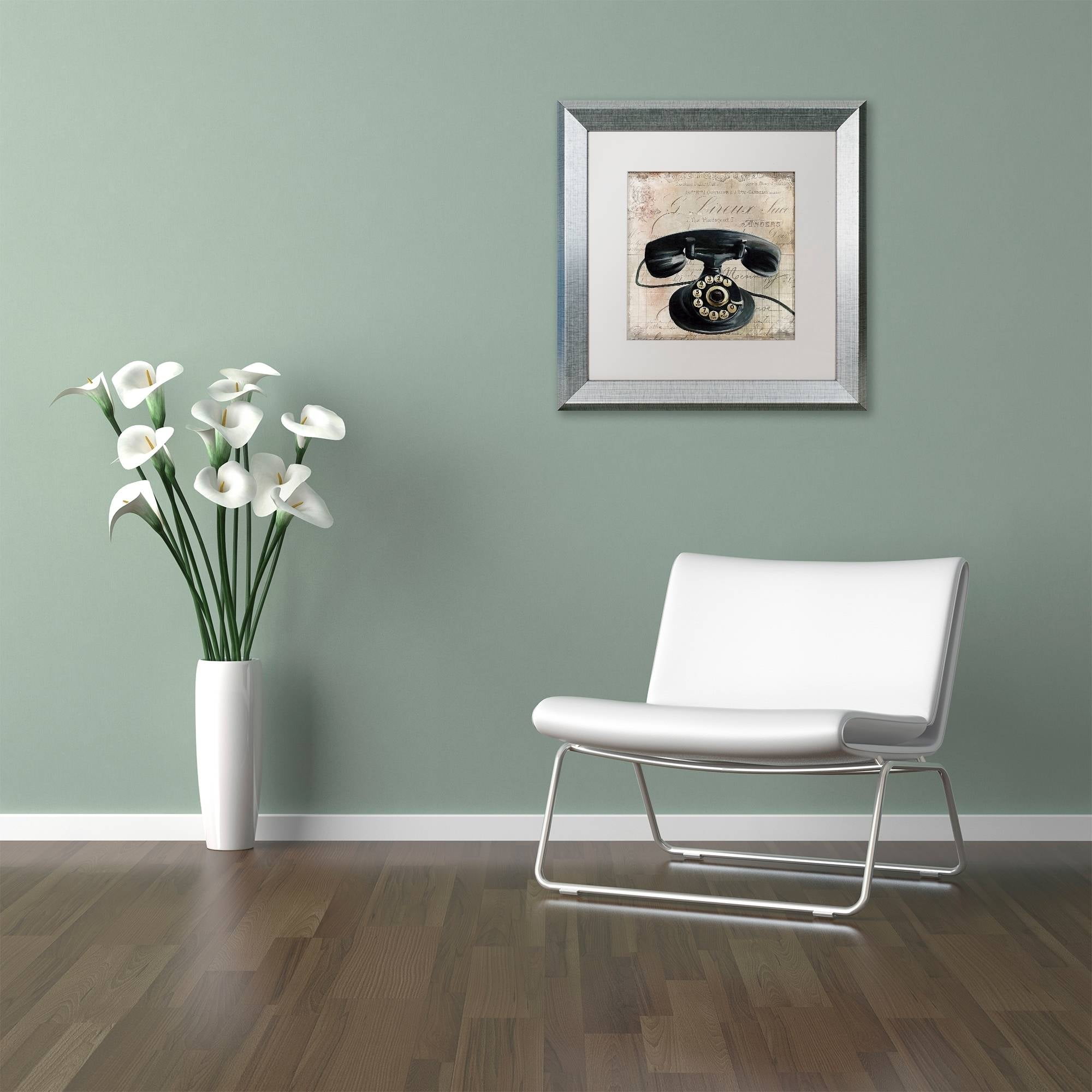 Trademark Fine Art "Call Waiting II" Canvas Art by Color Bakery White Matte, Silver Frame