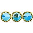 thumbnail image 3 of VWAQ PORTHOLES - Cruise Ship Decals, Tropical Island Wall Decor - VWAQ-SPW11 (20" Diameter, Gold), 3 of 3