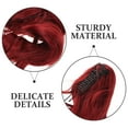 thumbnail image 2 of LOLIPPYY Long Ponytail Hair Extension Wavy Curly Claw Clip Ponytail Natural Looking Synthetic Fake Hairpiece for Women - Red, 2 of 7