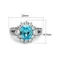 thumbnail image 2 of Women's 3.58 Ct Oval Cut Sea Blue Cz Stainless Steel Halo Engagement Ring Size 9, 2 of 5