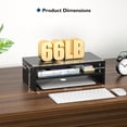 thumbnail image 5 of BONTEC Wooden Monitor Stand Riser, 2-Tier Desk Shelf with Storage Organizer, Ergonomic Computer Stand with Cable Management, Cellphone Holder, Black, 16.5 Inch, 5 of 6