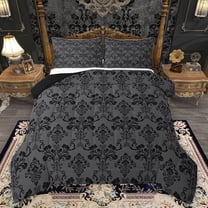 Feelyou Retro Western Damask Bedding Comforter Set for Women, Bohemian Flower Grey Twin Comforter Sets, Hippie Mandala Theme Reversible Bedding Set, Breathable Home Decor, 2 Pieces