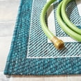 thumbnail image 6 of SAFAVIEH Courtyard Ercan Bordered Indoor/Outdoor Area Rug, Ivory/Teal, 5'3" x 7'7", 6 of 16