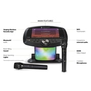 The Hub 2.0, WIFI karaoke system with 2 wireless Microphones and built-in Music Apps ( YouTube, Spotify …), Black