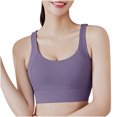 thumbnail image 2 of Women's Sports Bras Sports Underwear New Fall Yoga Wear Thin Running Back Training Shock-proof Vest Peach Breasted Bra Wireless Bras for Women Purple XL, 2 of 5