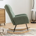 thumbnail image 5 of Rocking Chair Nursery,Teddy Upholstered Glider Rocker with High Backrest,Modern Rocking Accent Chairs Glider Recliner for Living Room, Nursery, Bedroom,Green, 5 of 8