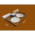 thumbnail image 3 of Charola de Servicio Madera Color PAROTA 60x40x10 con jaladeras metálicas de Acero Inoxidable, Bandeja de Servicios o Decorativa, Multiusos Corca Parota, 3 of 6