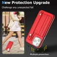 thumbnail image 5 of Nalacover Wallet Case for iPhone 14 Pro Max, Business PU Leather Unique Design Wristband Kickstand Credit Card Holder Slots Shockproof Scratch Resistant Phone Case for iPhone 14 Pro Max,Red, 5 of 6