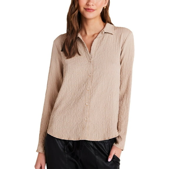 Bella Dahl womens Clean Button Front Shirt, s, Brown