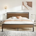 thumbnail image 3 of Sha Cerlin Walnut King Size Metal Platform Bed Frame with Wooden Headboard & Footboard, Adult, 3 of 10