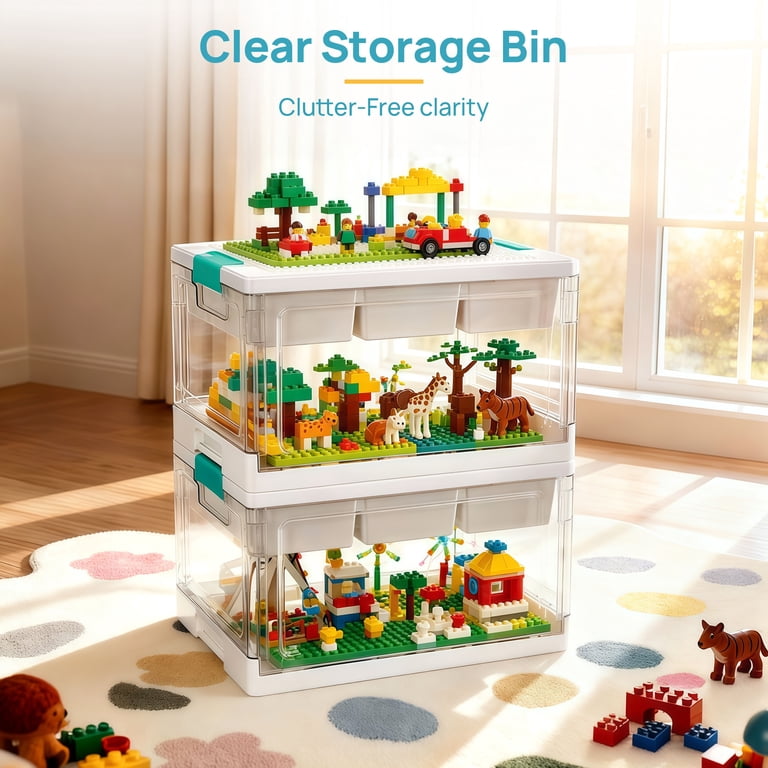 Sindcom 24-Qt Clear Storage Box With Building Baseplate Lid photo 8