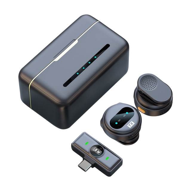 Mistaha Wireless Lavalier Microphone Set with Magnetic Back Clip, 50M Transmission Range, Noise Reduction, Type-C Receiver for Android Phones