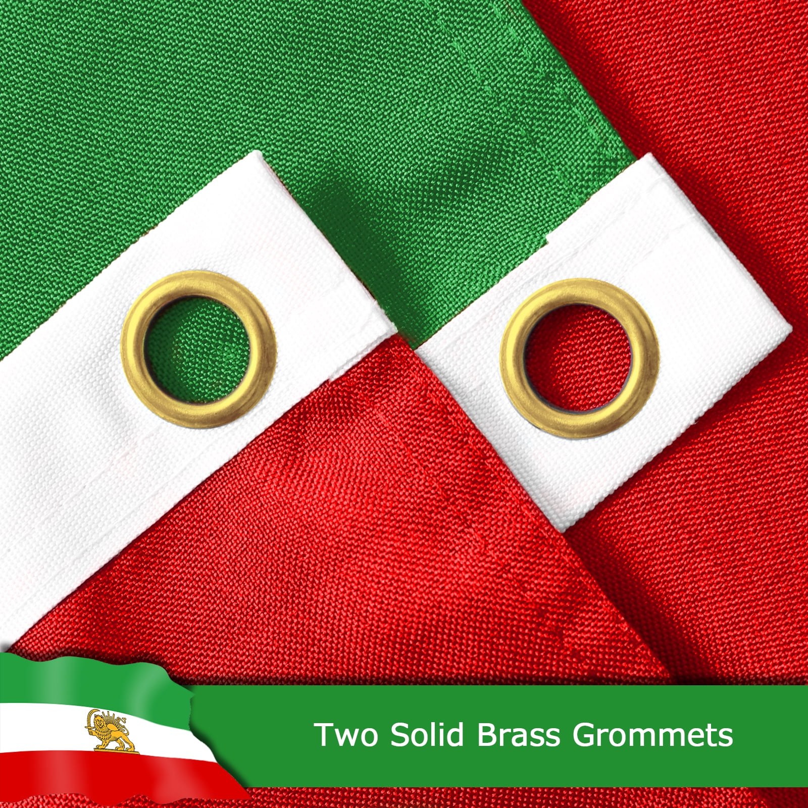 Iran Lion Iranian Lion Flag, 400D Heavy Duty Polyester, Double-Sided Printing, Quadruple Stitched Fly Hem, Fade Resistant, 2 Brass Grommets, National Flag of Iran Lion for Home Outdoor