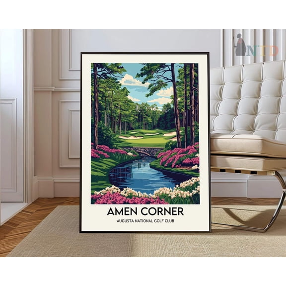 Amen Corner Augusta Georgia Golf Poster, Unframed Paper Poster 8x10in