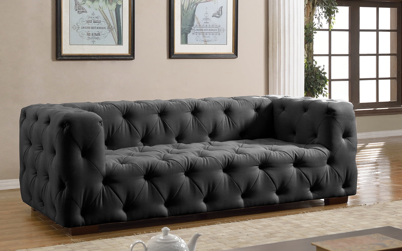 Luxurious Modern Large Tufted Linen Fabric Sofa - Walmart.com - Walmart.com