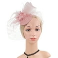 thumbnail image 5 of Uooqdmx Fascinators Hats for Women, Tea Party Hats for Women, Feather Headpiece, European Vintage Vening Banquet Feather Flower Hair Ornament Hat, Vintage Hats for Women, Pink One Size, 5 of 7