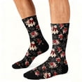 thumbnail image 5 of Fabrcox Halloween Socks Women Men Funny Ghost Pumpkin Socks Full Moon Graphic Spooky Novelty Mid Calf Mens Crew Socks Red, 5 of 6