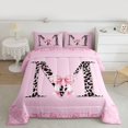 thumbnail image 2 of Homewish Personalized Initial Letter M 2pcs Bedding Comforter Set for Kids Children Girls,Leopard Print Twin Comforter Sets,Dreamy Princess Bow Breathable Bedding Set,Luxury Bedroom Decor,Reversible, 2 of 8