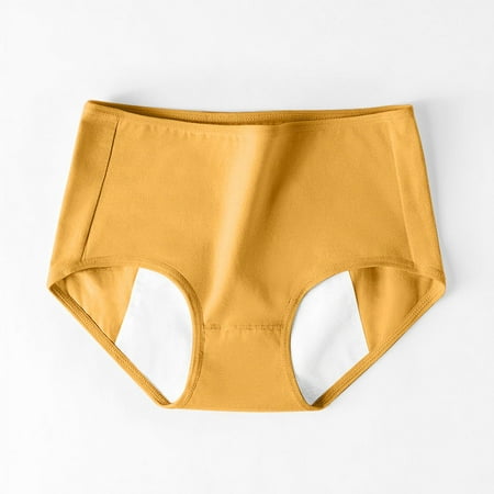 SnnmBlm Womens Underwear Cotton Panties Regular & Plus Size Yellow M