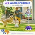 thumbnail image 2 of Rocket Water Sprinkler for Kids 3-12 Years Old Rocket Sprinkler with Colorful LED Lights 360° Spinning 1.64-6.56ft Adjustable Height Gift for Girls Boys Purple, 2 of 7