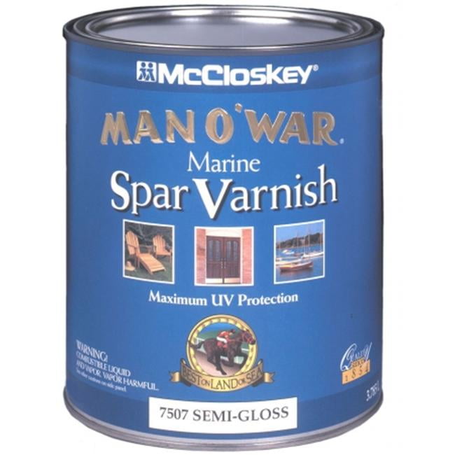 Valspar Brand 1 Quart SemiGloss Man O War Marine Spar Varnish Low VOC 80653 Pack of 4